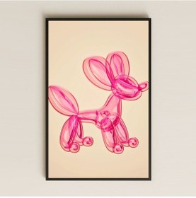 Resim Pembe Balon Köpek Tasarımlı Pop-art Şeffaf Pleksi Tablo 