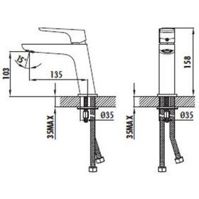 Resim Creavit SP1500 Slope Lavabo Armatürü Krom 