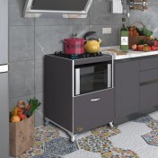 Resim Kenzlife ocak dolabı demi gri 85*60*57 mutfak modül mini fırın ankastre ocak için 