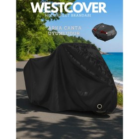 Resim WestCover Volta Vsx Arka Çanta Uyumlu (Kilitli-Siyah) 4 Mevsim Motosiklet Brandası Örtüsü 