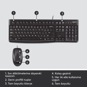 Resim Mk120 Usb Kablolu Klavye Mouse Set (920-002560) 