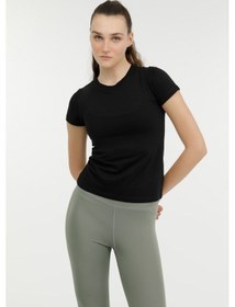 Resim Lumberjack W Ct131 Basıc Modal C Nec Siyah Kadın Kısa Kol T Shirt Siyah 