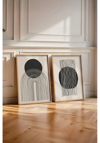 Resim Huhuli Ahşap Çerçeveli 2 Parça Set Tablo Huhu137 