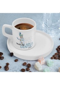 Resim Bk Gift Kişiye Özel Sunum Tabaklı Diş Hekimi Tasarımlı Kahve Fincanı-2, Sevgiliye Hediye, Arkadaşa Hediye, Diş Hekimi Hediye Kobitmeyen137781 Bk Gift 