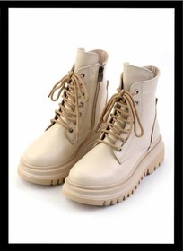 Resim Bej Hakiki Deri Kadın Bot & Bootie K02040870103 Bej 