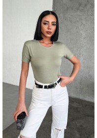 Resim Bestenur Yarım Kol Body 836 - Yeşil 
