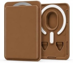 Resim Coverzone MagSafe Uyumlu Manyetik Kartlık Cüzdan, 2 Kart Kapasiteli Telefon Kartlığı, Güçlü Mıknatıslı İnce Kart Tutucu Kahverengi 
