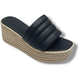 Resim Efsun 3011-26 Cilt Soft Bant Anatomik Dolgu Topuk Kadın Terlik Siyah 