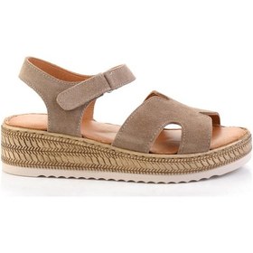 Resim Kum Hakiki Deri Kadın Terlik K04552111102 Kum 