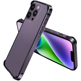 Resim İphone Uyumlu 14 Tpu + Alüminyum Alaşımlı Çerçeve Telefon Kılıfı 