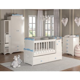 Resim Patiko Sahra 950 3 Kapılı Bebek Odası Takımı Mavi 