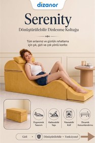 Resim Dizanor Serenity Çok Amaçlı Dinlenme Koltuğu Katlanabilir Bench Formlu Şezlong Yetişkin Çiftler İçin Ergonomik Destek Minderi 