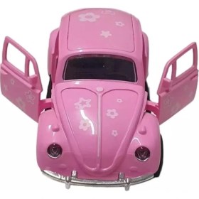 Resim Sürtmeli Desenli Kaplumbağa Araba Vosvos Araba 12 cm Pembe 