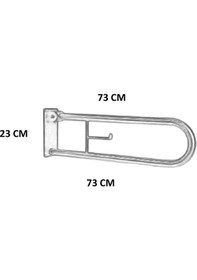 Resim Vegalıne Wc Kağıtlıklı Hareketli Mafsallı Engelli Tutunma Barı Q3 Gümüş Tek 