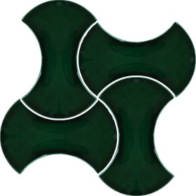 Resim Armada Çini 12x20 cm Kemik Yeşil Şekilli Seramik 