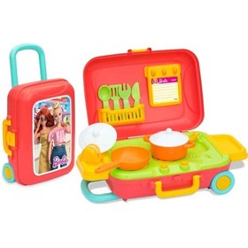 Resim Barbie Mutfak Set Bavulum - Mutfak Setleri - Ev Oyuncak Setleri - Bulaşık Seti 1 Adet 