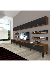 Resim Decoraktiv Eko 360y Mdf Gold Tv Ünitesi Tv Sehpası Ceviz - Siyah 
