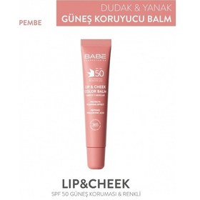 Resim Babe Lip&Cheek Balm Pink SPF50 20ml - Dudak ve Yanak Balmı 