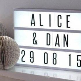 Resim herkesetoptantic Lightbox A5 LED Işıklı 96 Harfli Yazı Panosu (Siyah) 