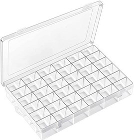 Resim 36 Ayarlanabilir Bölmeli Kolye Yüzük Takı Kutusu Organizer Düzenleyici Plastik Kutu 27.5x19.5x4.2 