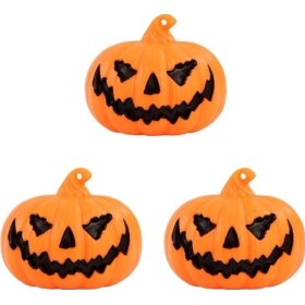 Resim Ev, Bar Ve Partiler İçin Cadılar Bayramı Süslemeleri İçin 3'lü Pil İle Çalışan Led Balkabağı Feneri Seti U5018 Diğer 