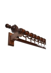 Resim Boni Modern Rustik Ahşap Rustik Perde Askısı Tek Raylı-ceviz 125 Cm Ceviz 