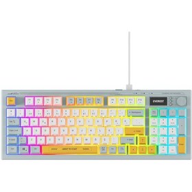 Resim Everest Kb-79 Sılent Pro Mavi/beyaz/sarı Sessiz Rgb Q Membrane Oyuncu Klavyesi 