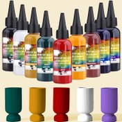 Resim 9 Renkli Yüksek Hacimli Su Bazlı Çimento ve Alçı Pigment Seti, Her Biri 55ml/1.86oz, Sıvı Hali, Çimento, Alçı ve Reçine El Sanatları için Renk Karıştırma - Sanat ve DIY Projeleri 