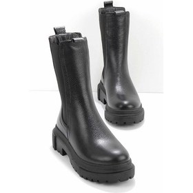 Resim Siyah Hakiki Deri Kadın Bot & Bootie K02724300103 Siyah 