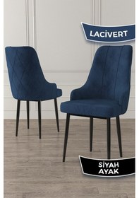 Resim Canisa Trex Serisi 1.sınıf Babyface Kumaş Siyah Metal Ayak 6 Adet Lacivert Sandalye Sandalye Lacivert Ayaklar Siyah 