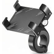 Resim Youmex Alüminyum Bisiklet Telefon Tutucu - Dağ Bisikleti Ve Elektrikli Araçlar İçin - 55-100mm Telefonlar - Güvenli Sabitleme - Tip D Siyah 