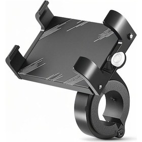 Resim Youmex Alüminyum Bisiklet Telefon Tutucu - Dağ Bisikleti Ve Elektrikli Araçlar İçin - 55-100mm Telefonlar - Güvenli Sabitleme - Tip D Siyah 