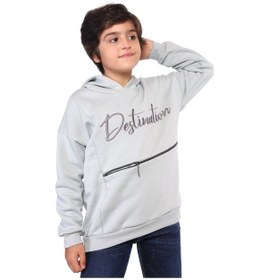 Resim Toontoy Erkek Çocuk Cebi Fermuar Kapatmalı Nakışlı Sweatshirt Yeşil 