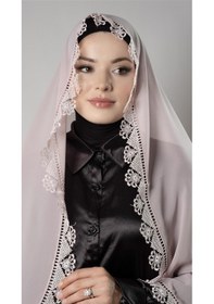 Resim Hürrem Bone Pudra Namaz Başörtüsü Şal Şifon Kumaş Güpürlü 202106 06 