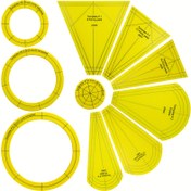 Resim 10'lu Set, Üç Renkli Yaprak Yuvarlak Şablon Cetveli, Kumaş Kesme Cetveli, Dikiş Kolaj Cetveli, Giyim Desen Cetveli, Kapitone Makinesi Özel Şekillendirme Şablonu, Dikiş Desenleri ve Şablonları, Dikiş Desenleri 