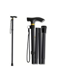 Resim Elmpaly Katlanır Baston - Ayarlanabilir Mavi Hafif Yürüyüş Ve Seyahat İçin Ergonomik Sap 