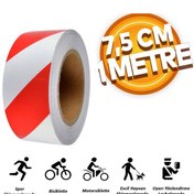 Resim Reflektörlü Fosforlu Şerit Bant 7.5 cm 1 Metre İkaz Bandı 