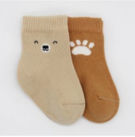 Resim Bistyle Bear Penye Soket Çorap 2'li Bs10116 Bej Bej 