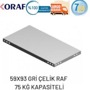 Resim Mekoraf 59 X 93 1 Mm Çelik Raf Tabla Gri 