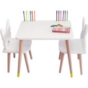 Resim Liva Ahşap Ahşap Çocuk Oyun ve Aktivite Masa Sandalye Takımı 1 Masa + 2 Sandalye 