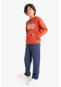 Resim Defacto Erkek Çocuk 2li Takım Kapüşonlu Baskılı Sweatshirt Eşofman Altı G3662a825auog171 Turuncu 