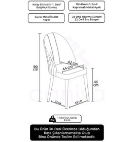 Resim Canisa Mara Serisi 1 Adet Siyah Mutfak Sandalyesi Krom Kaplama Metal Ayak 1. Sınıf Babyface Kumaş Sandalye Siyah Ayaklar Krom 