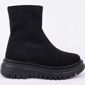 Resim Muggo Sueva Süet Kalın Taban Fermuarlı Kadın Bot SİYAH-SÜET 
