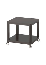 Resim Tekerlekli Yan Sehpa, Gri, 50x50 Cm Gri 