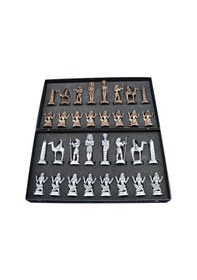 Resim Metal Mısır Satranç Takımı Antik Ve Ceviz Desenli Mdf Ahşap Satra 