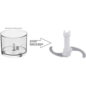 Resim Bosch Ergomix Seri 4 El Blender Doğrayıcı Haznesi Ve Bıçağı 