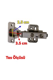 Resim NZB Mobilya Kapak Kapağı Mutfak Vestiyer Kiler Dolabı Metal Düz Krom Pistonlu Tas Menteşe 