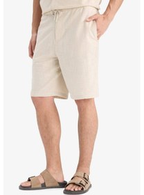 Resim DeFacto %100 Pamuk Relax Fit Cepli Keten Görünümlü Bermuda Şort C7381AX25SMBG655 