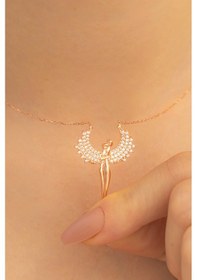 Resim Sevgili Heykel Model Melek Kanatlı 925 Ayar Gümüş Kolye 