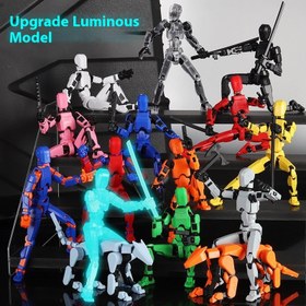 Resim Updated And Hot-sale Multi-Jointed Movable Shapeshift Robot 3D Printed Mannequin Dummy Action Model Doll Toy Kid Gift - Luminous Version Movable Joint / Assembled 